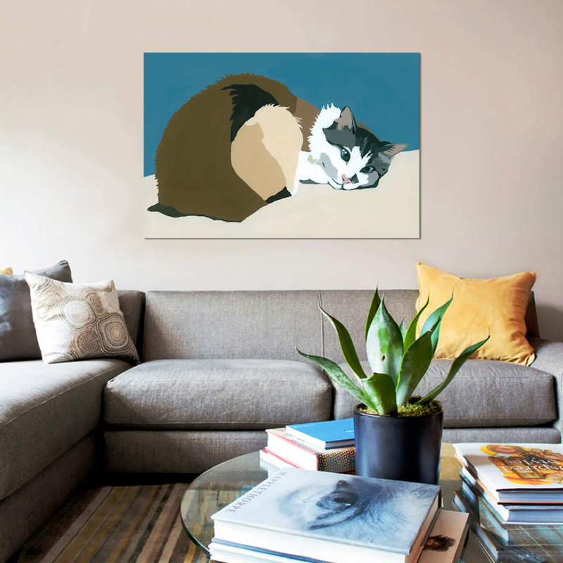 « colbert on bleu », impression sur toile tendue, H 8 po x l 12 po x P 0,75 po, Pas de tapis, Toile tendue