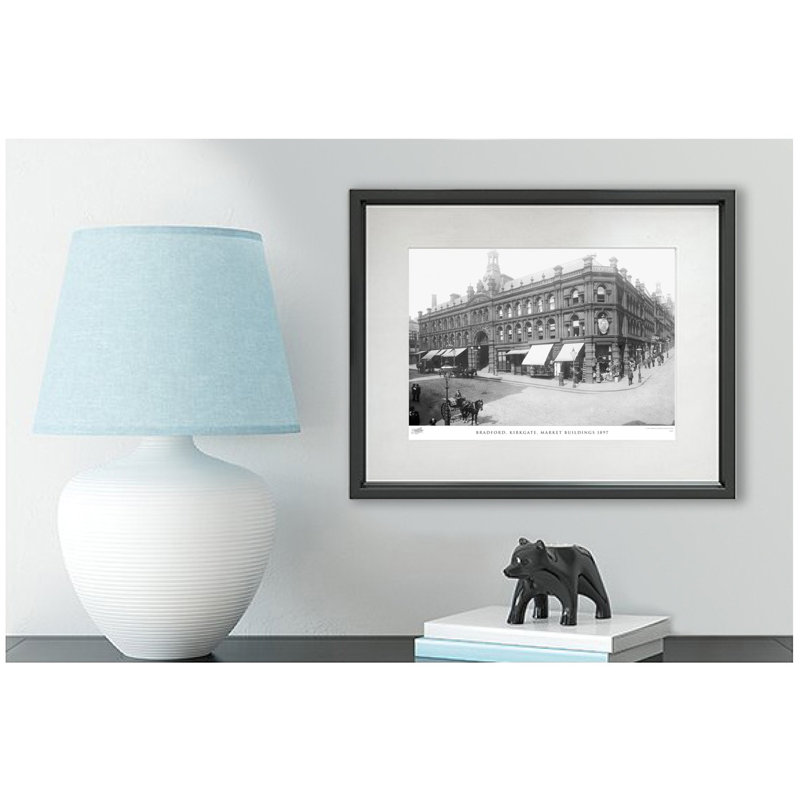 Bradford, Kirkgate, Market Buildings 1897 - Single Picture Frame Print, 60cm H x 80cm W x 2.3cm D