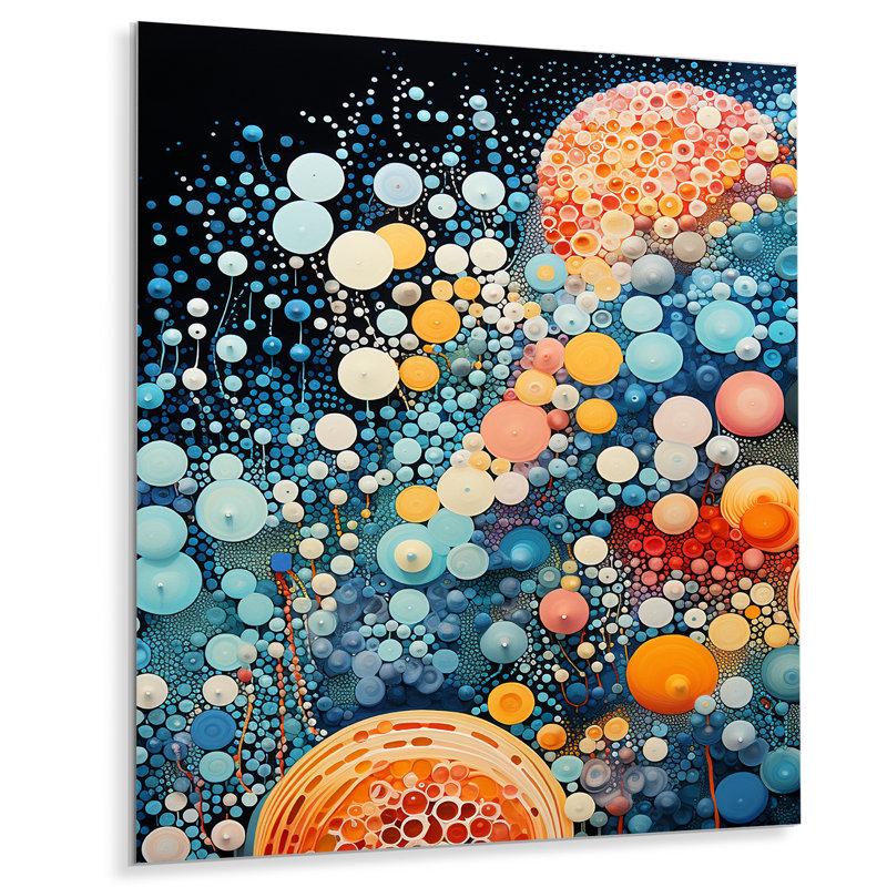 «Colorful Ink River Microscopic Fantasia 4 - Abstract Shapes», art mural en métal, H 40 po x l 30 po x P 1,5 po