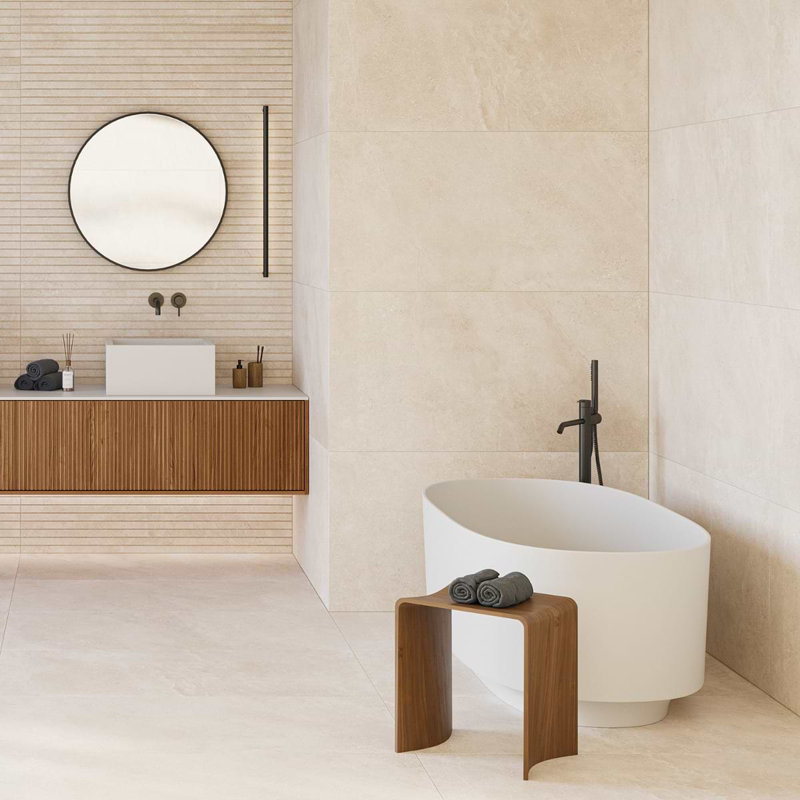 Lune 24x48 Matte Porcelain Tile, Beige