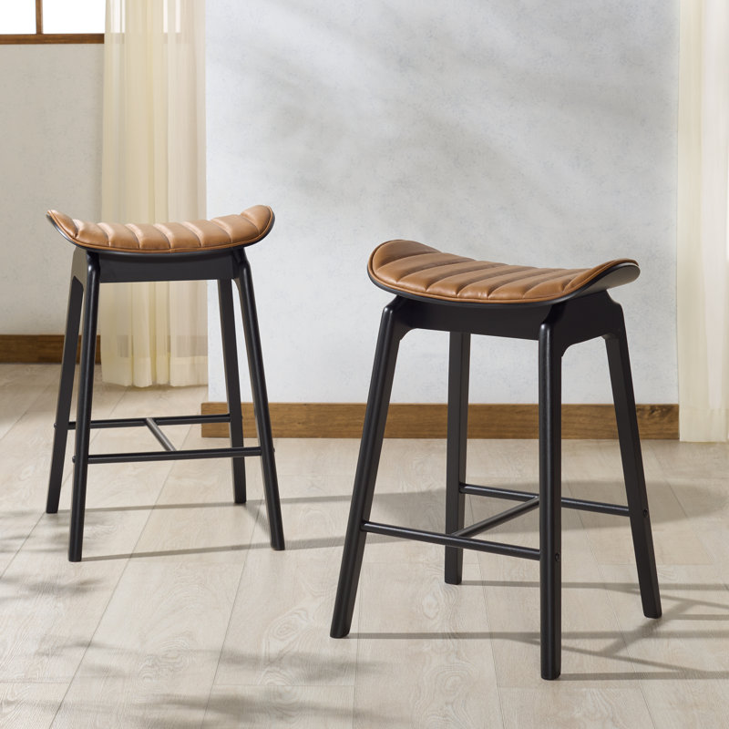 Elline Wood Counter Stool, Black