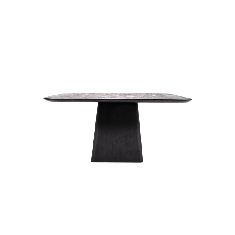 Eleonora Aron Black Mango Wood Square Pedestal Dining Table