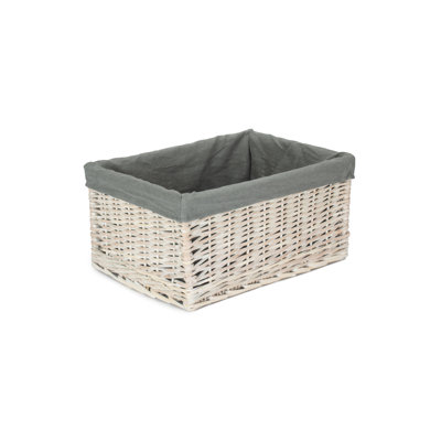 Wicker Storage Basket with Lining