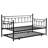 Daybed With Trundle In Black - Save Space Modern Design, Strong Metal Structure For Durability, Quiet And Stable, Easy Assembly Included, No Box Spring Required, Supports 250/350 Lbs Color Elegance,