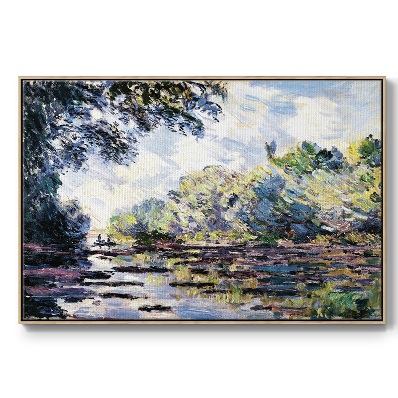 Section de la seine, près de Giverny, 1885, reproduction sur toile encadrée, H 17 po x l 25 po x P 2 po, Naturel