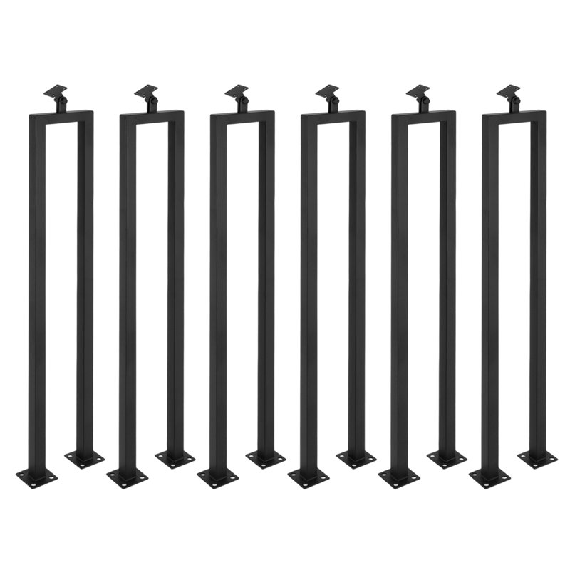 Ensemble de 6 rampes d'escalier en U 36 po, Noir mat