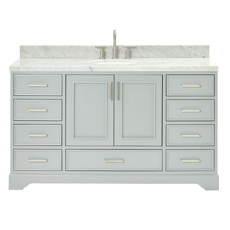 Ensemble de meuble-lavabo simple 61 po Abshire, Gris