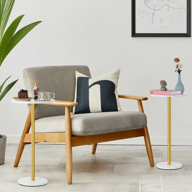 Table ronde 2 pièces en bambou blanc