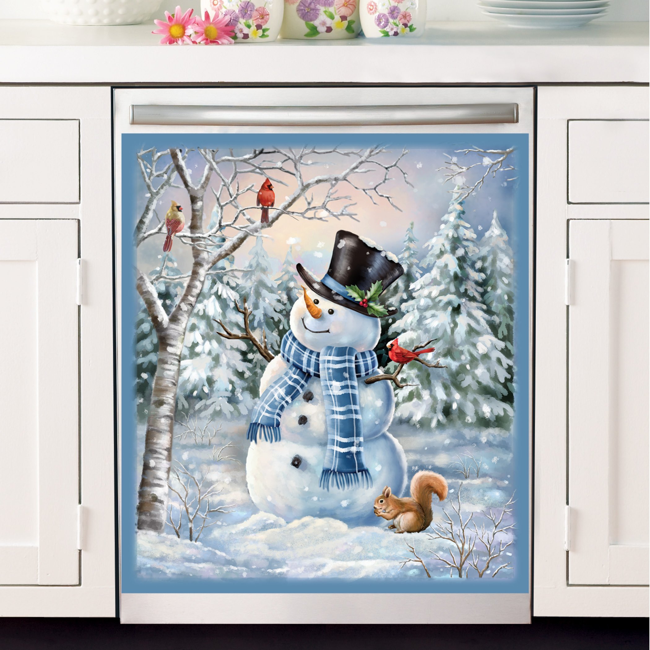  Magnetic Dishwasher Cover Christmas Alpaca with Santa Hat  Kitchen Decor Dishwasher Skins 23 x 26 Inch : Home & Kitchen