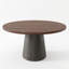 Table de salle à manger moderne en bois massif avec plateau en noyer foncé-331333726-322420157