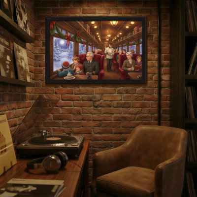 Christmas Christmas Train Interior With Passengers