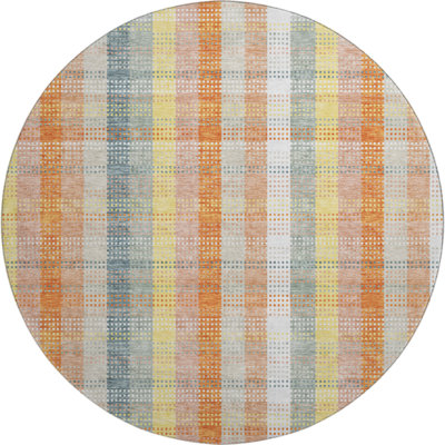 Premium Machine Washable Prisco Peach Rug