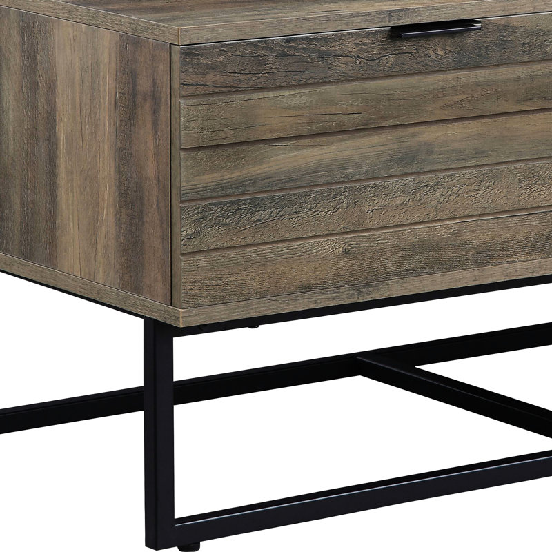 Oak & Black Finish Coffee Table