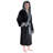 Yasmeli Fleece Mid-Calf Bathrobe with Pockets and Hood-924626991