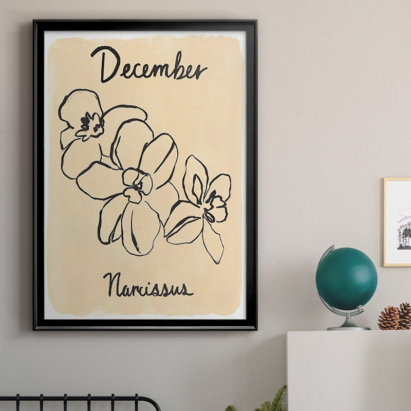 «Naissance mois douzième», impression sur papier, H 24,5 po x l 18,5 po x P 1 po, Cadre noir