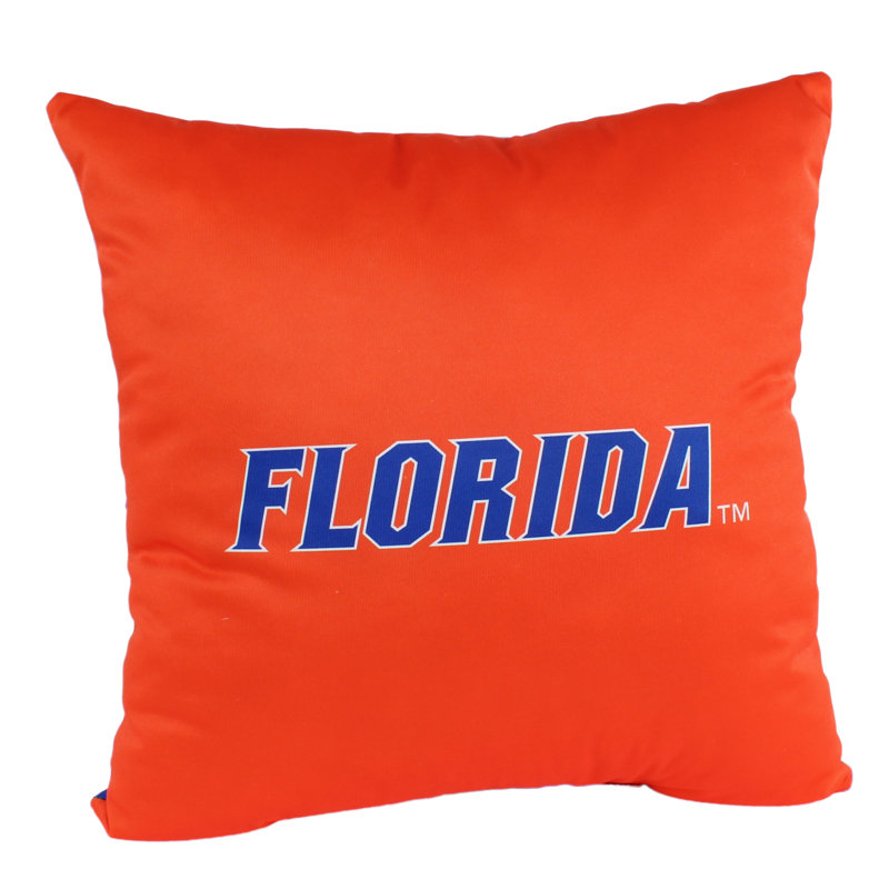 Coussin décoratif 16 po x 16 po South Carolina Gamecocks - 2 couleurs, logo unique des deux côtés, Gators de la Floride