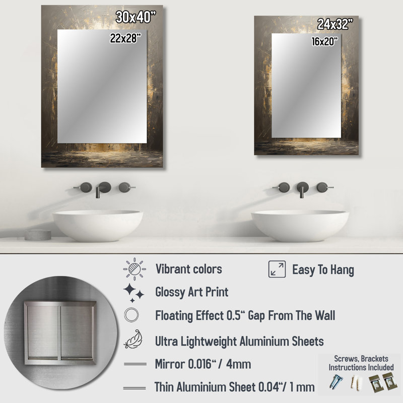 Zen Meditation Position - Meditation Unique Wall Mirror, Traditional Mirror, Printed Metal Art, 32" x 24"