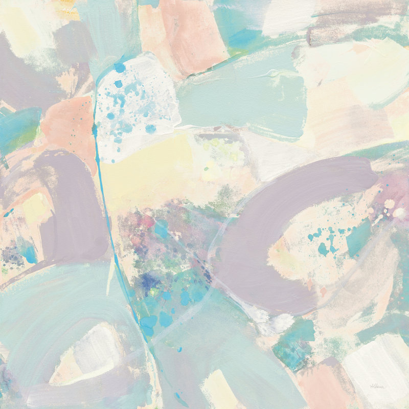 White Rock II, peinture encadrée pastel, Non, H 12 po x l 12 po x P 1,25 po, Toile encadrée noire