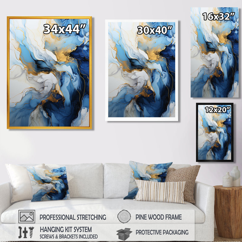 Rêves de coucher de soleil océan - vagues, art mural, H 20 po x l 12 po x P 1 po, Toile avec cadre flottant noir