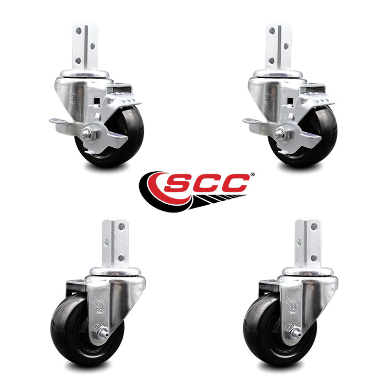 4 Piece Hard Rubber Caster Set