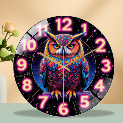 Horloge murale Neon Owl