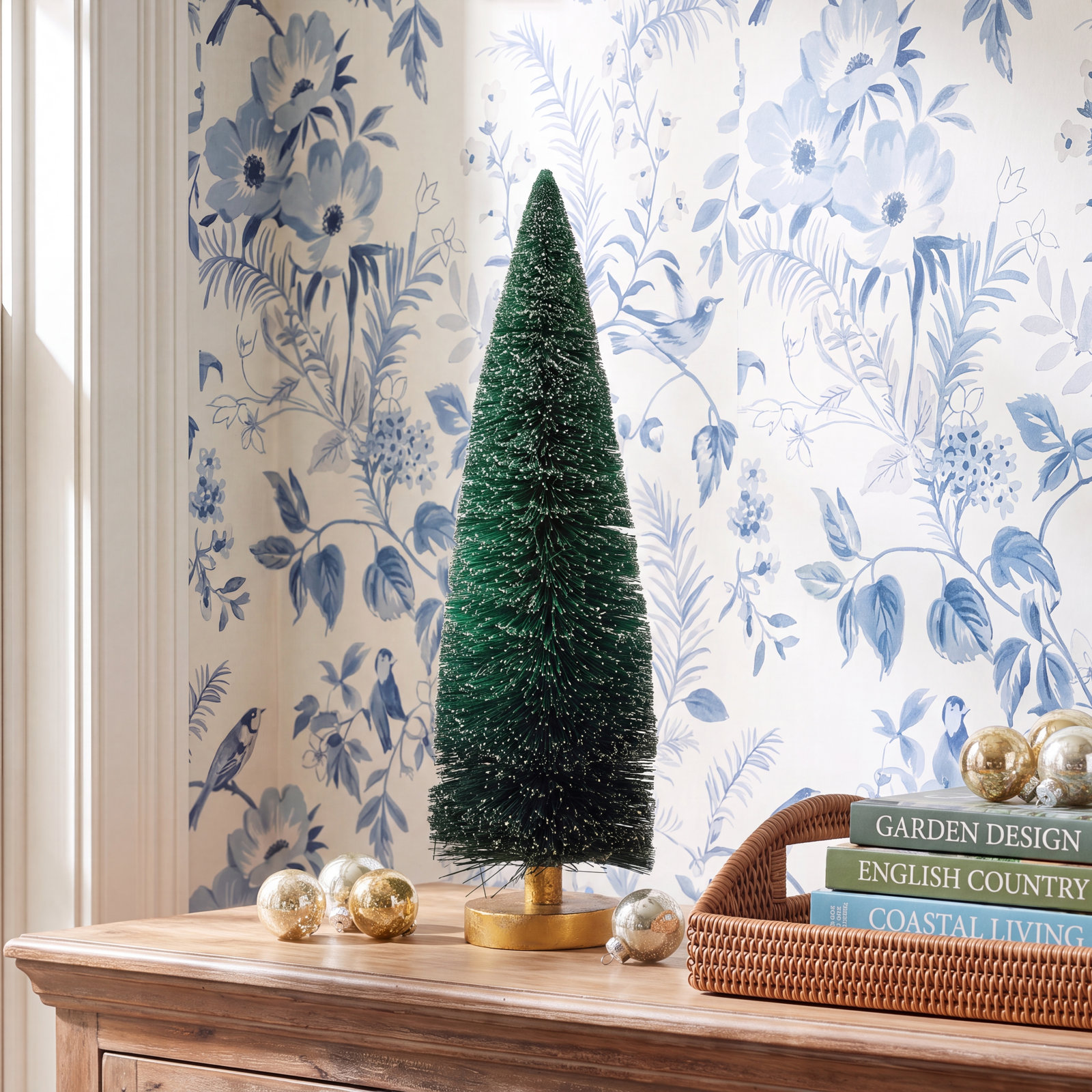 Christmas Tabletop Tree, 16.5" H x 4.75" W x 4.75" D, Pink Ombre