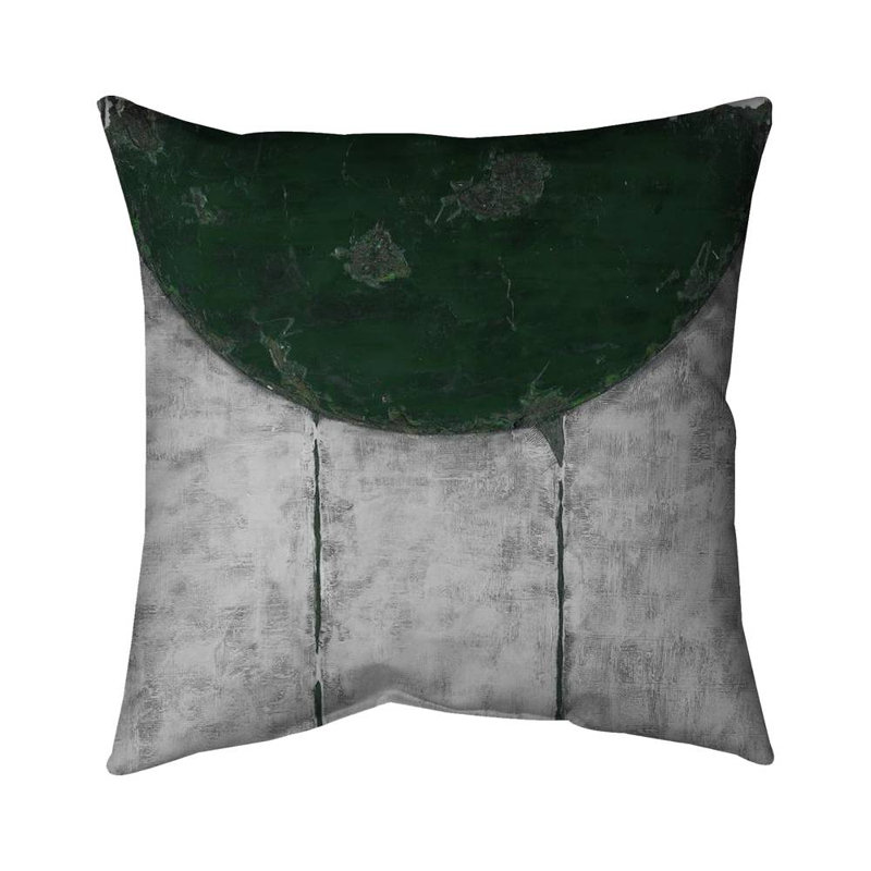 Green half circle - 18"x18" Throw pillow - Poly twill - Print on demand