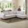 Bridgeview 109.8" Wide Chenille Fabric Cushion Back Upholstered L-Shaped Sectional Solid Wood Frame