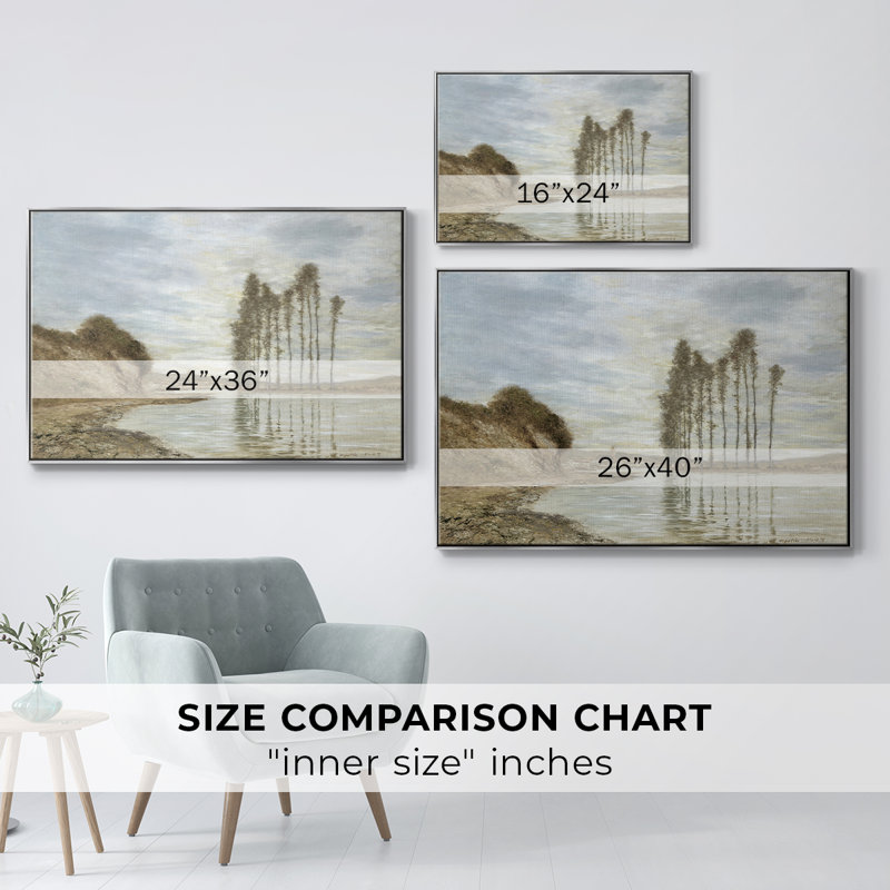 Vintage Landscape -CCCXLV Framed Gallery Wrapped Canvas, H 17 po x l 25 po