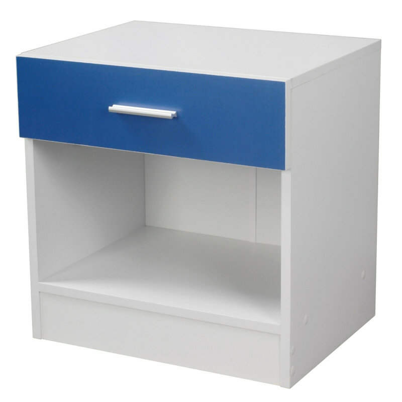 Dwight 45cm W Particle Board / Chipboard Bedside Table, Blue