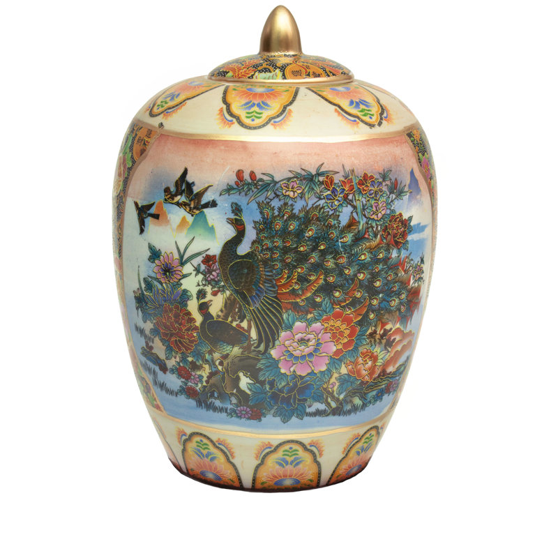 Pot en porcelaine Pomona, Paon Satsuma