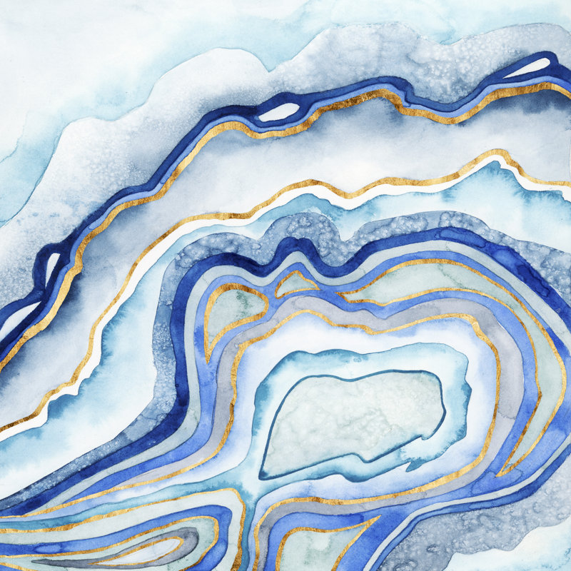 Cobalt Agate II by Grace Popp - Wrapped Canvas Painting, 76cm H x 76cm W x 3.8cm D