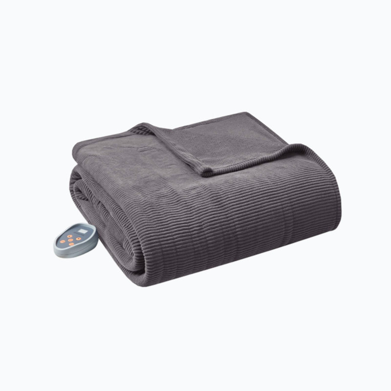 Heated Throw Blanket, Queen, Gray