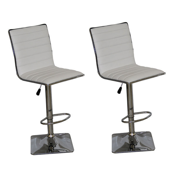 Tabouret de bar rotatif à hauteur ajustable Claudette, blanc