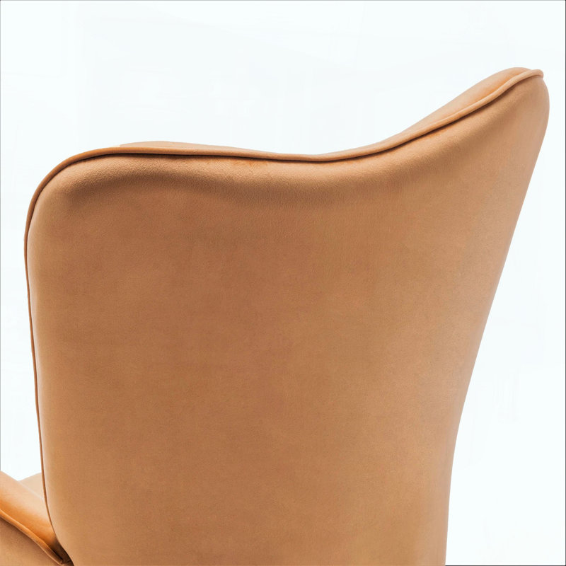 Fauteuil à oreilles Mid-Century moderne capitonné, Mustard Yellow