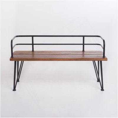 Banc en bois industriel et métal Zion