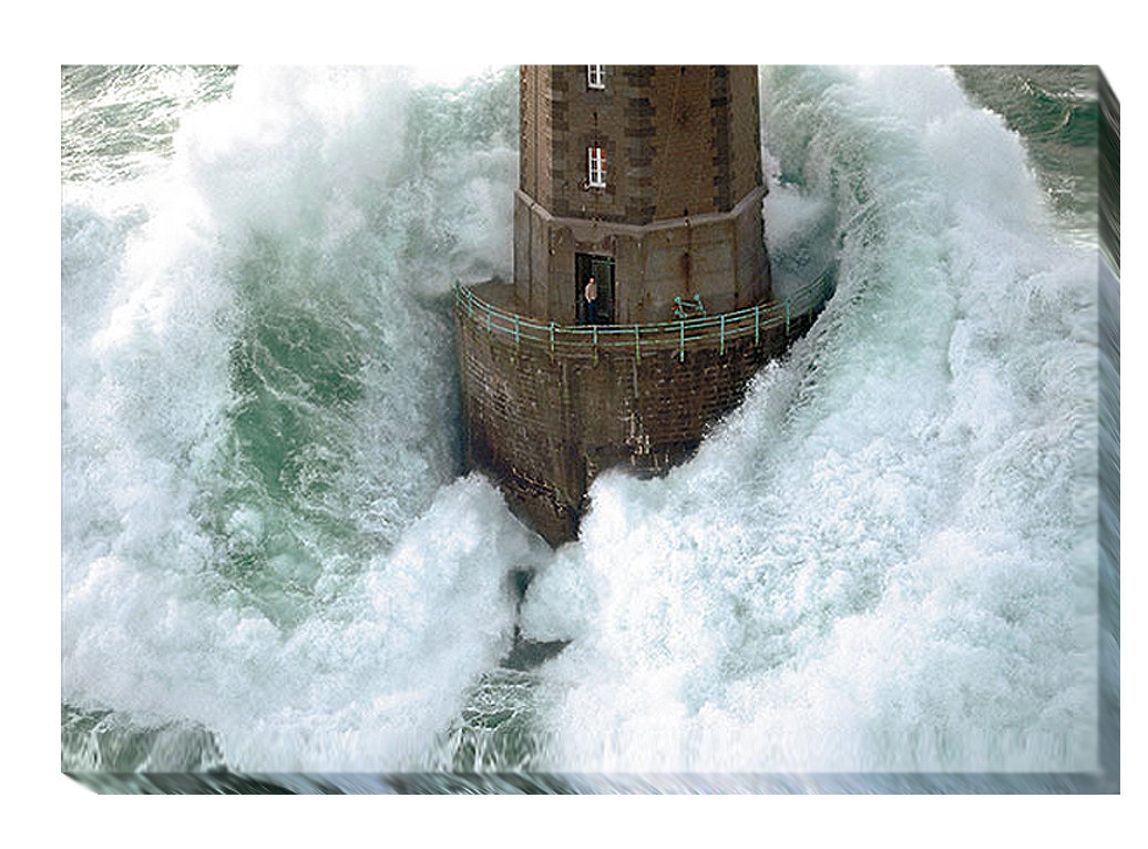 'Phares Dans La Tempête' by Jean Guichard Photographic Print on Wrapped Canvas Artistic Home Gallery 