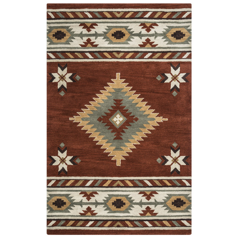 Eastman Hand Tufted Wool Geometric Indoor Rug, Rectangle 8' x 10'