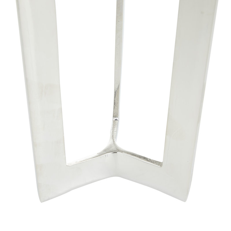 Ensemble de porte-bougie en aluminium, Argent, H 10,05 po x l 4,4 po x P 4,55 po