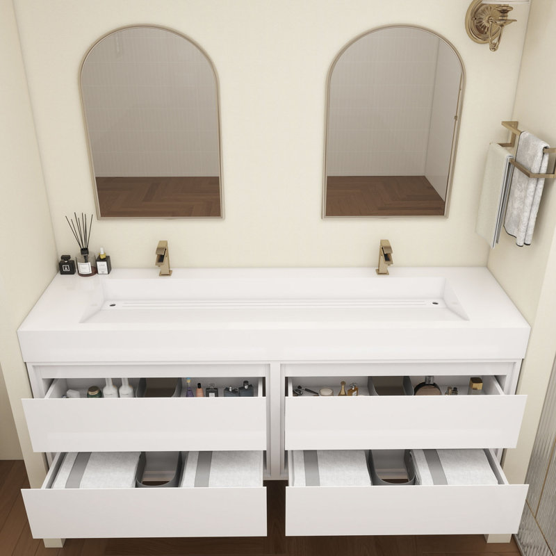 Victoria 60''Bathroom Vanity Base, Glossy White