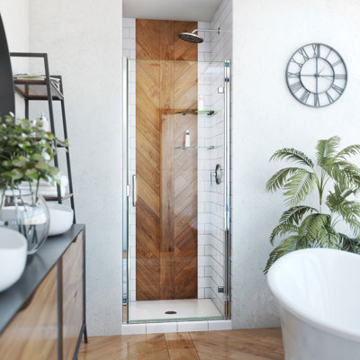  DreamLine Alliance Swing 30 - 31 inch W x 72 5/8 inch H Semi-Frameless Swing Shower Door in Chrome