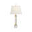 Alabaster Column Lamp With Gold/Stone Rings