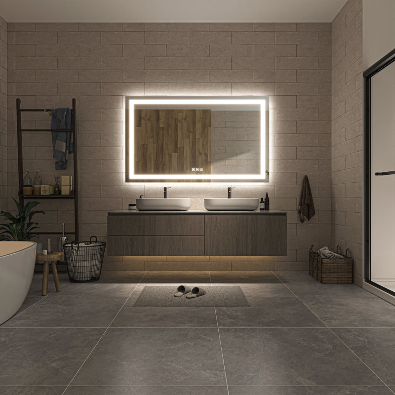 Ulrika Flat LED Mirror, Rectangle, 60" x 36"