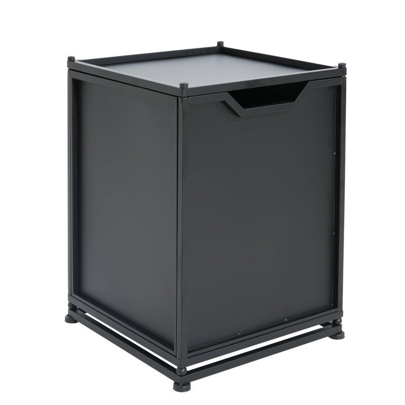Outdoor Metal Tank Holder Side Table, Matte Black