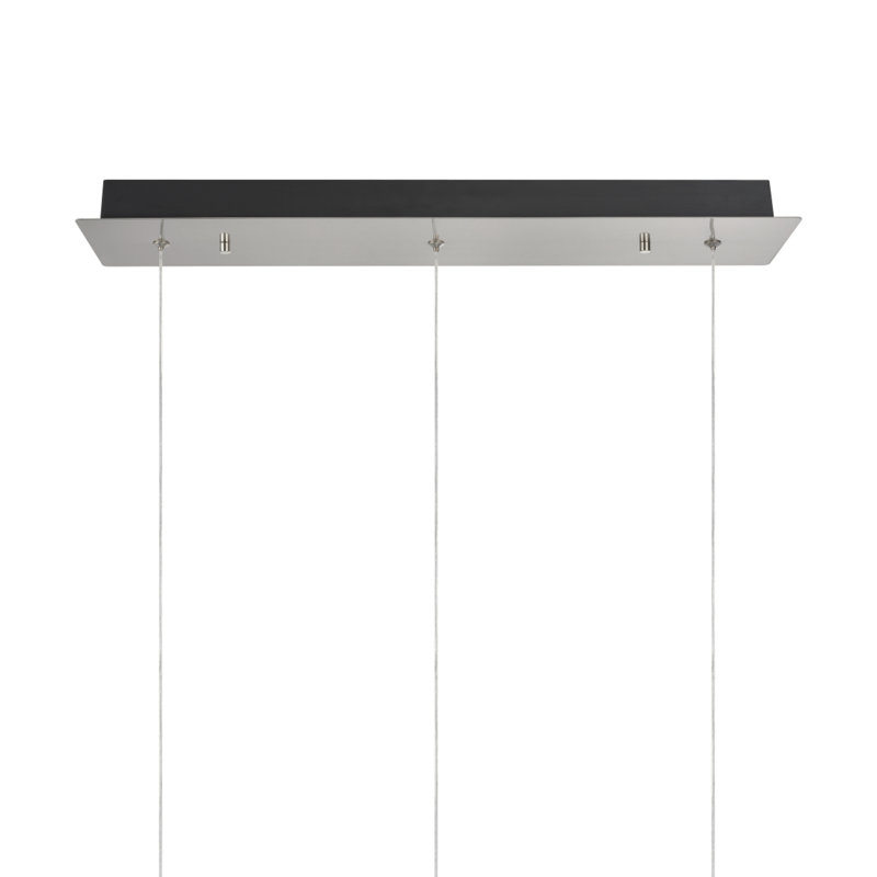 3 - Light Kitchen Island Pendant, Brushed Nickel
