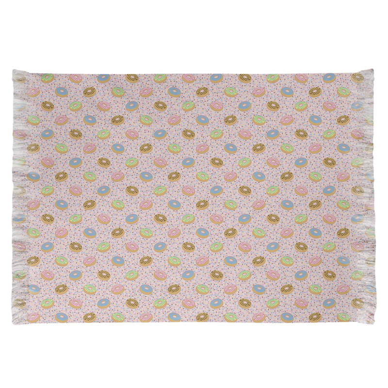 Tapis décoratif rose donuts, non