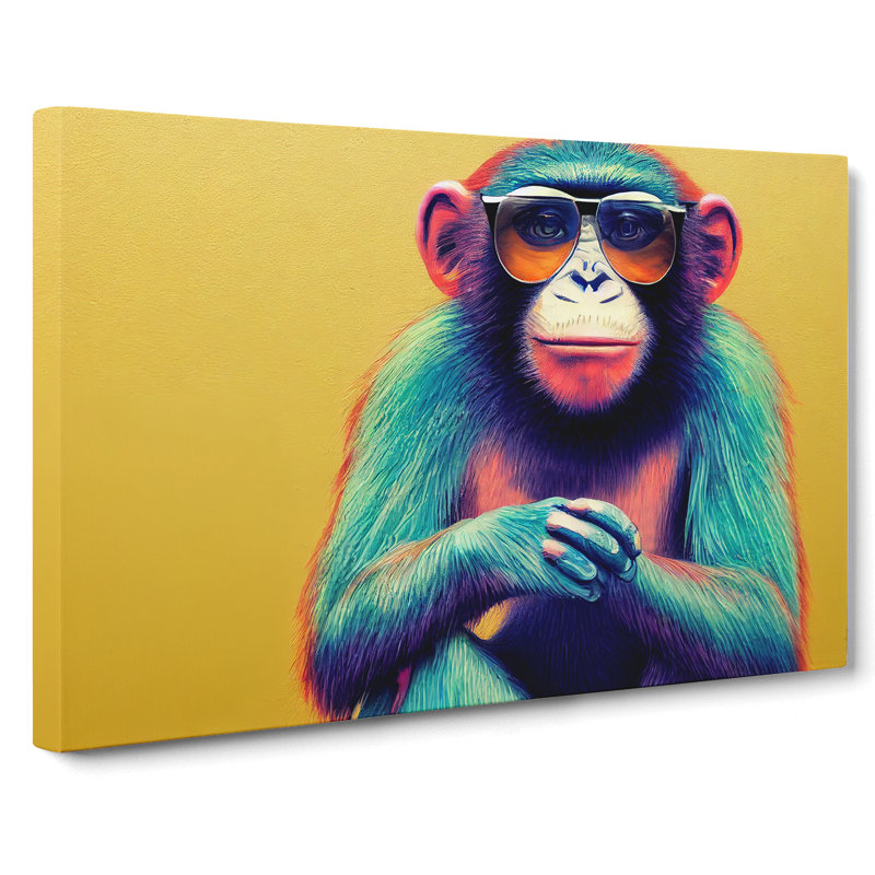 Cool Monkey - Wrapped Canvas, 50cm H x 76cm W x 3cm D