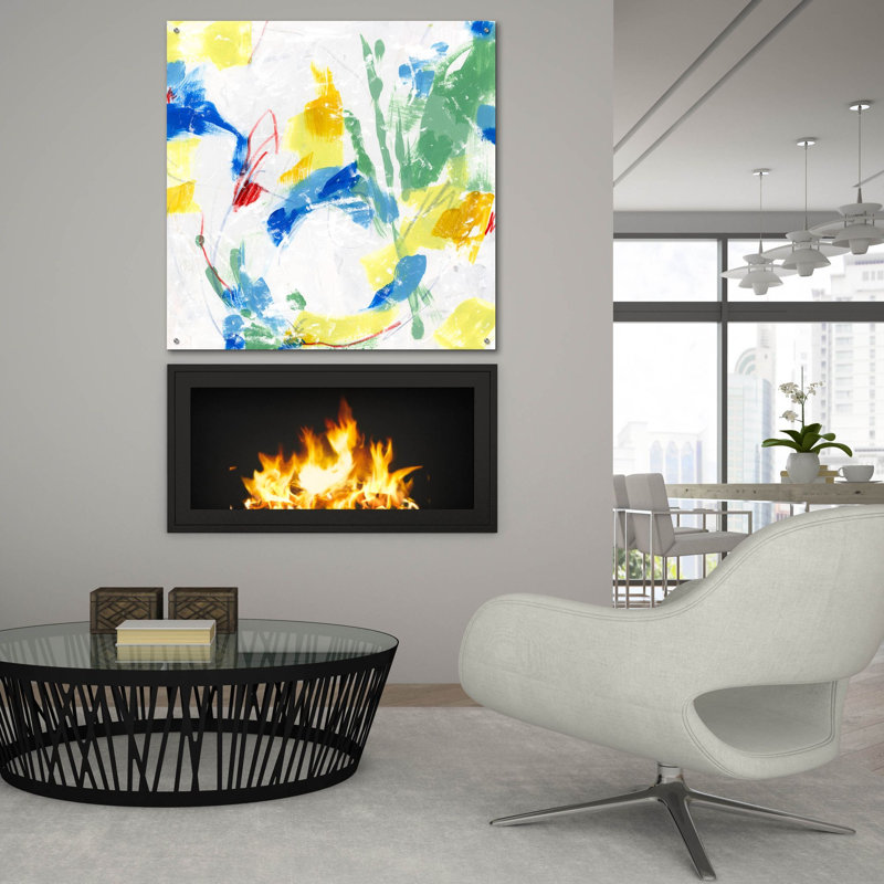 Art mural en verre épique «Bright Board 2» par June Erica Vess, 36 po x 36 po, H 36 po x l 36 po