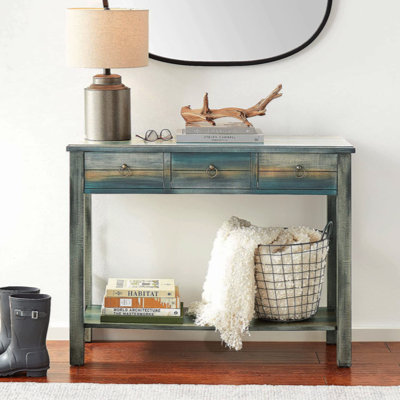Console Daeshaun antique et bleu sarcelle 97257