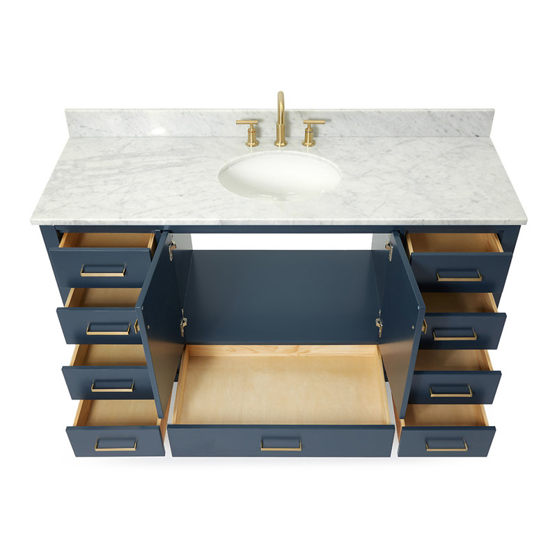 Ensemble de meuble-lavabo simple 61 po Flynt, Bleu minuit